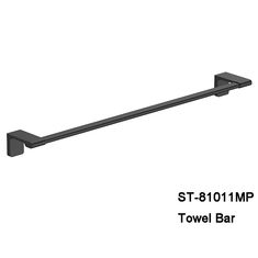 China Good quality Towel Rail Wall Mounted Single Towel Bar Rack Black color Stainless steel material supplier