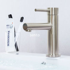China Solid Steel 316 Body Basin Mixer Brush Satin Bathroom Faucet Tap Basin Faucet Waterfall Taps Manufacturer supplier