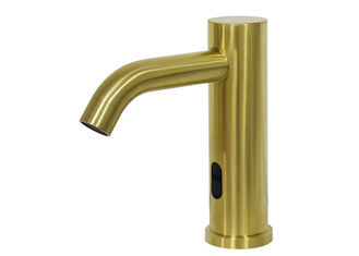 China Bathroom Brass Color Smart Hands Free Auto Steel material lavatory faucet Touchless Sensor Automatic Basin Faucet supplier