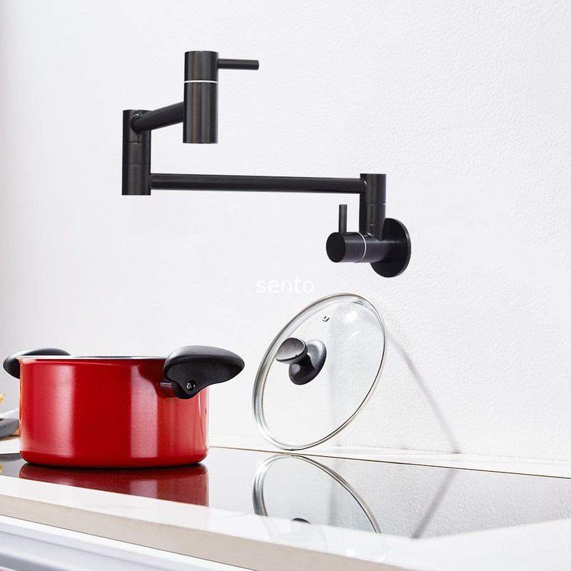 304 Sus Single Lever Taps Wall Mount Retractable Pot Filler