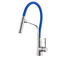 American Market Cold Hot Water Spring Steel 304/316 Material Kitchen Faucet With Pull Out Blue Rubber supplier