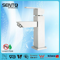 China Stainless steel deck mount single hole basin faucet supplier