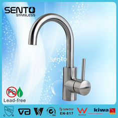 China Long neck steel body brushed finish kitchen sink mixer supplier