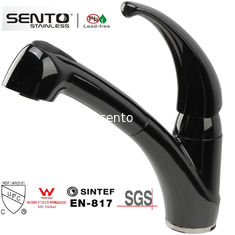 China Sento single handle flexible hose water mixer pull out kitchen faucet with black colour supplier