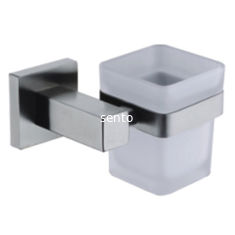 China Square design Single Tumbler Holder SUS304 Stainless Steel Bathroom Accessories Wall mounted Brushed supplier