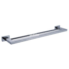 China Custom Design Square Style Wall Mounted Stainless Steel Double Bathroom Towel Rack supplier
