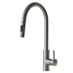 China Steel 304/316 material Kitchen Faucet Satin Deck Mount Single Handle Water tap stainless steel kitchen faucet supplier