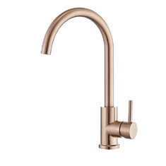 China Round neck Steel 304 Rose Gold Kitchen Tap Stainless 316 Copper Faucet America Cupc Water Mixer Wels Tap supplier