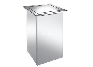 China stainless Steel Metal material Public Bathroom Cabinet Trash Waste Bin Dustbin square design waste can  With Cover supplier