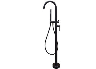 China Luxury Floor Mounted Free Standing Bathroom Tub Mixer Tap Faucet W/Hand Shower supplier