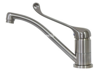 China Watermark AISI304/316 long handle hospital sink faucet steel lavatory tap supplier