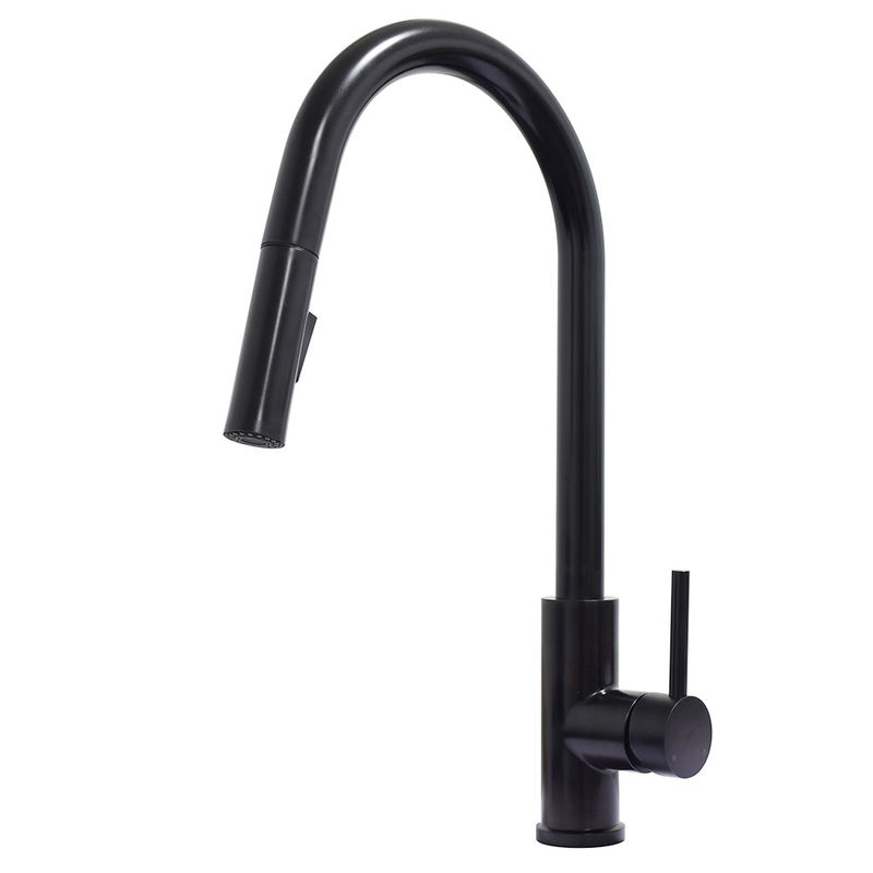 Lead Free Matte Black Long Neck Kitchen Faucet Single Handle Lead Free Matte Black Long Neck Kitchen