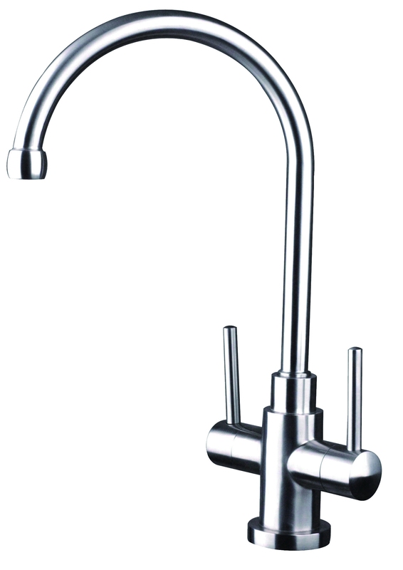 Dual handle Kitchen hot cold water mixer tap stainless steel 304 sink