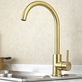 Promotion Durable Deck Mounted Single Handle Brass Color Kitchen Water Faucet Steel 304/316 Material supplier