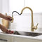 Steel 304/316 Kitchen Water Low Lead Mixer Tap Flexible Kitchen Gold Color Faucet supplier