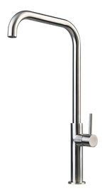 Fancy water tap Bathroom Mixer satin brushed finished single handle basin faucet supplier