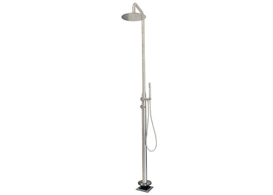 Stainless steel 316 Watermark Outdoor Shower Satin Solar Shower Freestanding Beach Garden Swimming Stand shower supplier